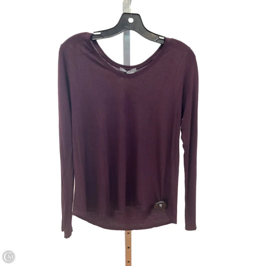 Top Long Sleeve Basic By Vince In Purple, Size: L