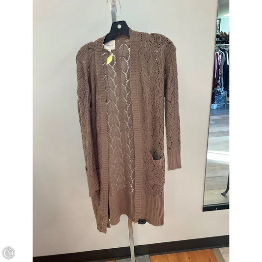 Sweater Cardigan By Pink Rose In Brown, Size: S