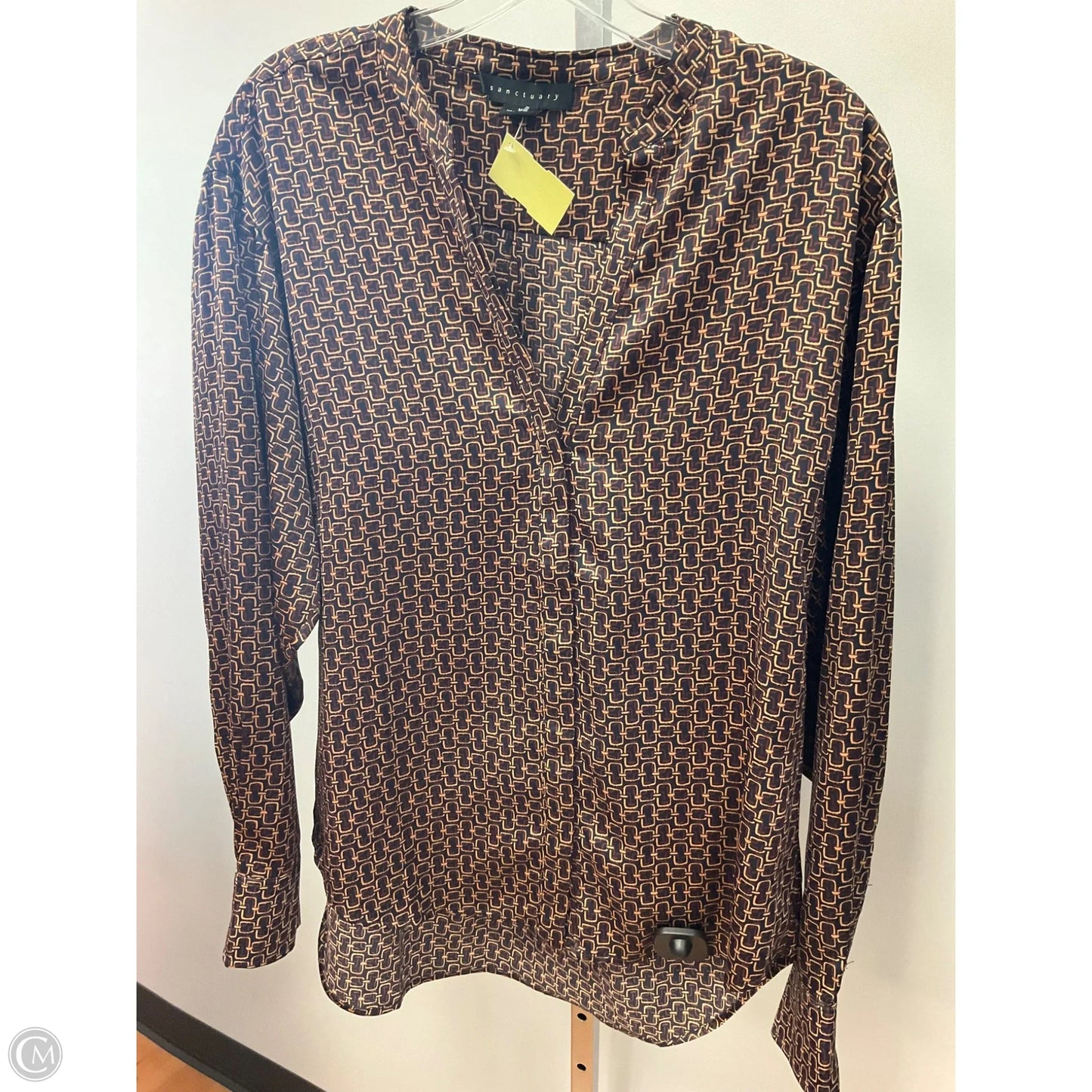 Top Long Sleeve By Sanctuary In Geometric Pattern, Size: M