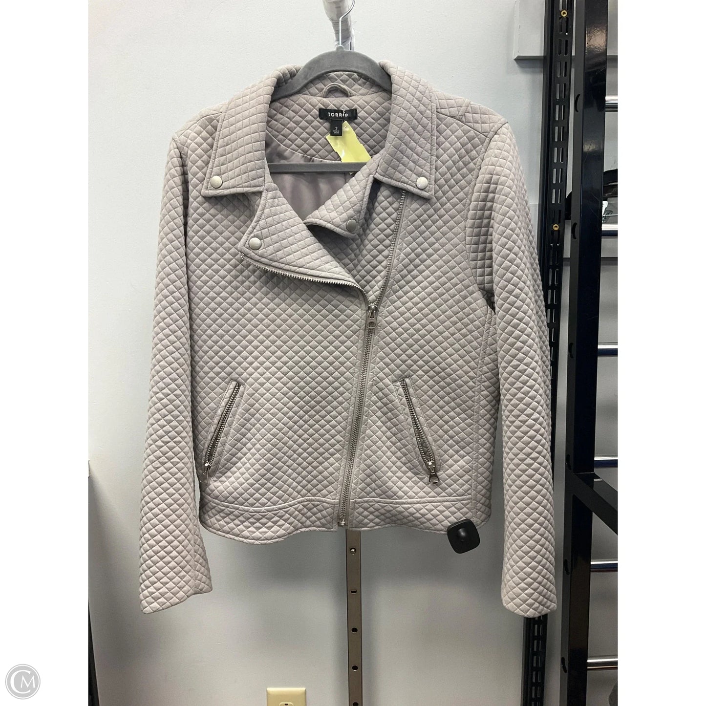 Jacket Moto By Torrid In Grey, Size: 2x