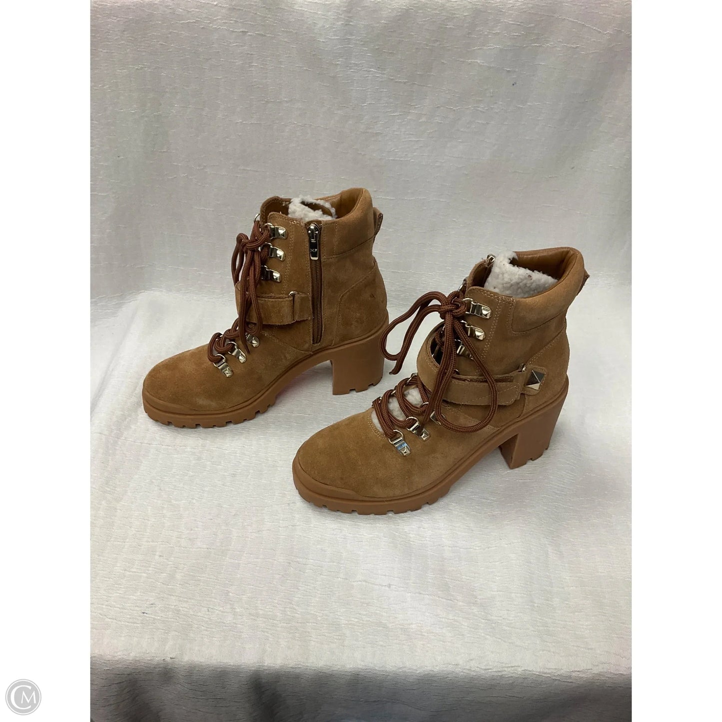 Boots Ankle Heels By Marc Fisher In Brown, Size: 8.5