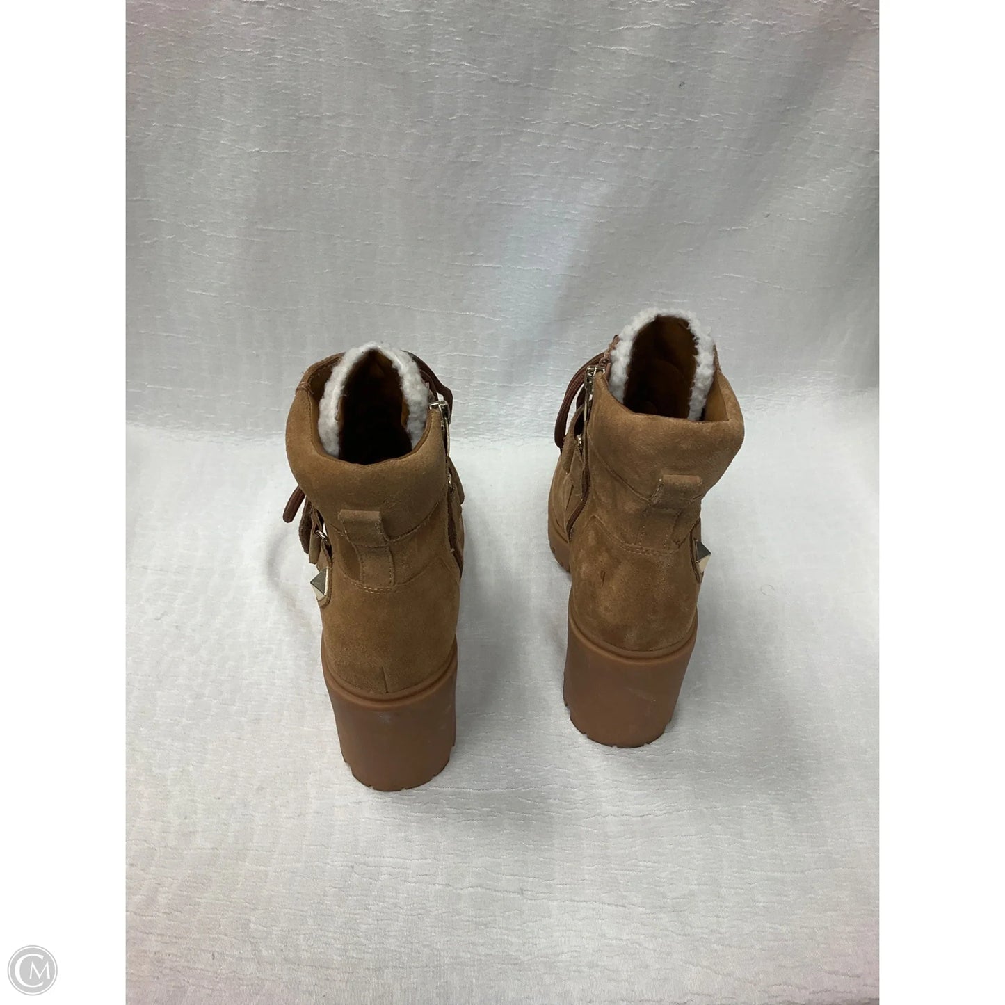 Boots Ankle Heels By Marc Fisher In Brown, Size: 8.5