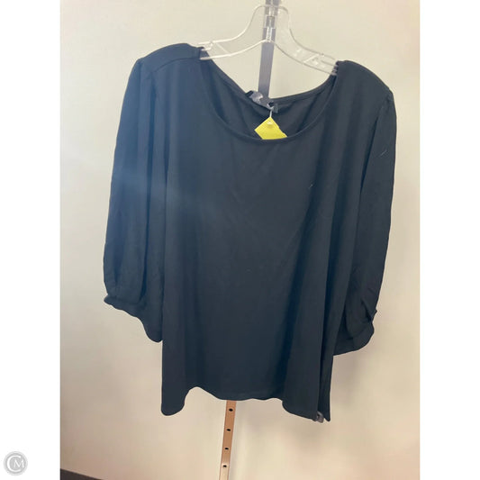 Top 3/4 Sleeve By Eloquii In Black, Size: 22