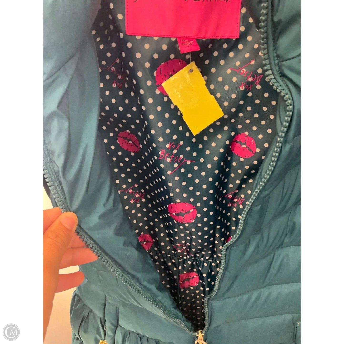Jacket Puffer & Quilted By Betsey Johnson In Teal, Size: Sp