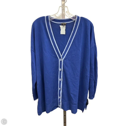 Sweater Cardigan By Talbots In Blue, Size: 2x