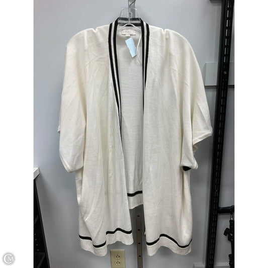 Sweater Short Sleeve By Loft In Black & Cream, Size: S