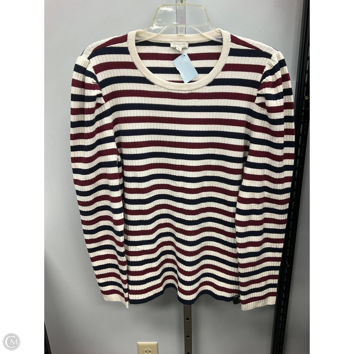 Top Long Sleeve By Talbots In Striped Pattern, Size: Xl
