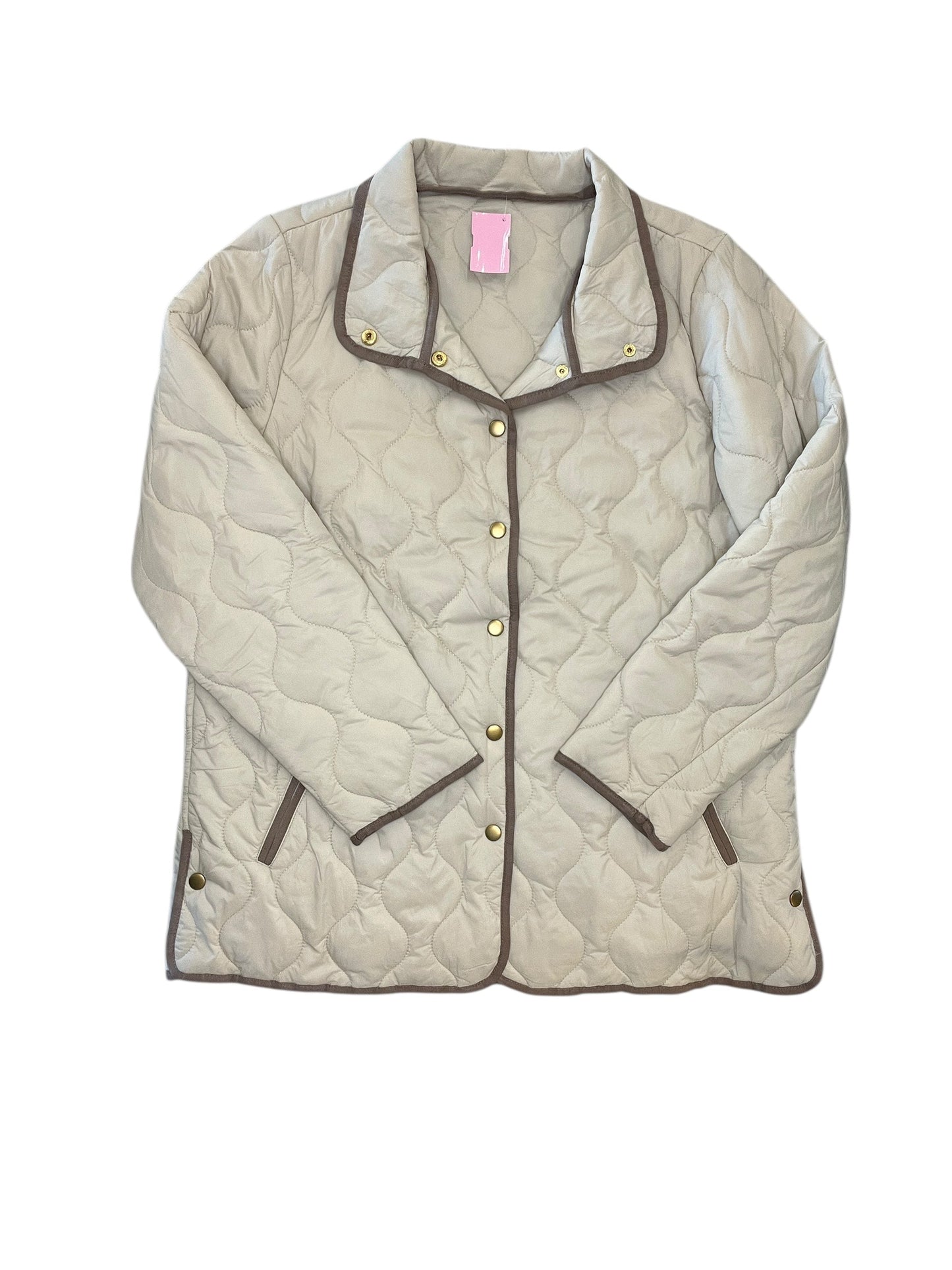Jacket Puffer & Quilted By Coldwater Creek In Tan, Size:Mp
