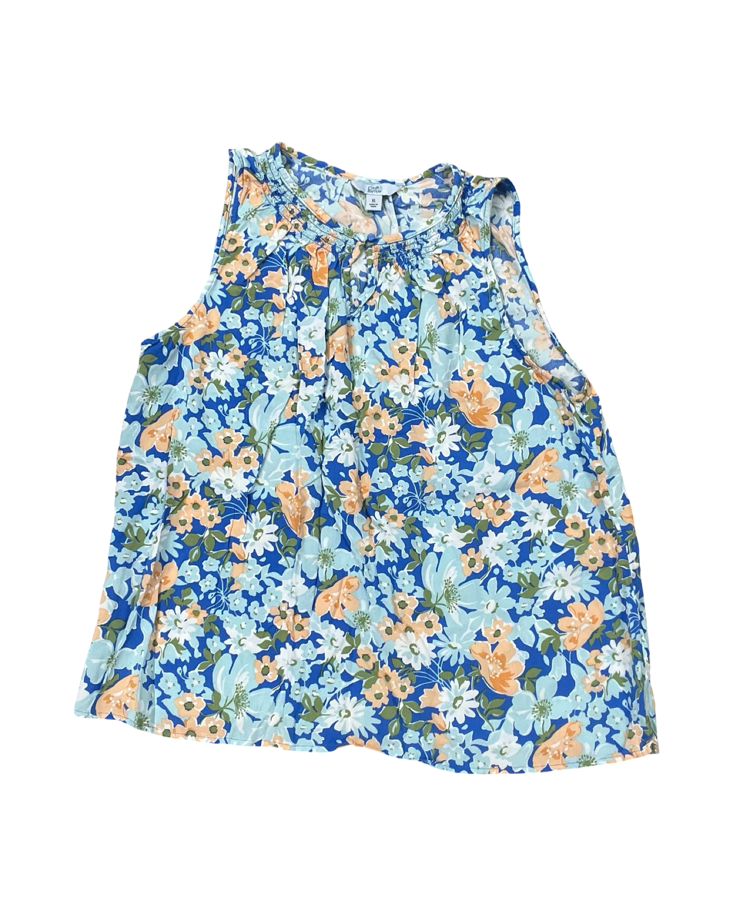 Blouse Ss By Croft And Barrow In Blue, Size:Xl