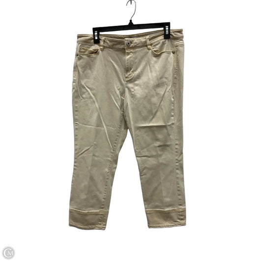 Jeans Cropped By J. Jill In Cream, Size: 12
