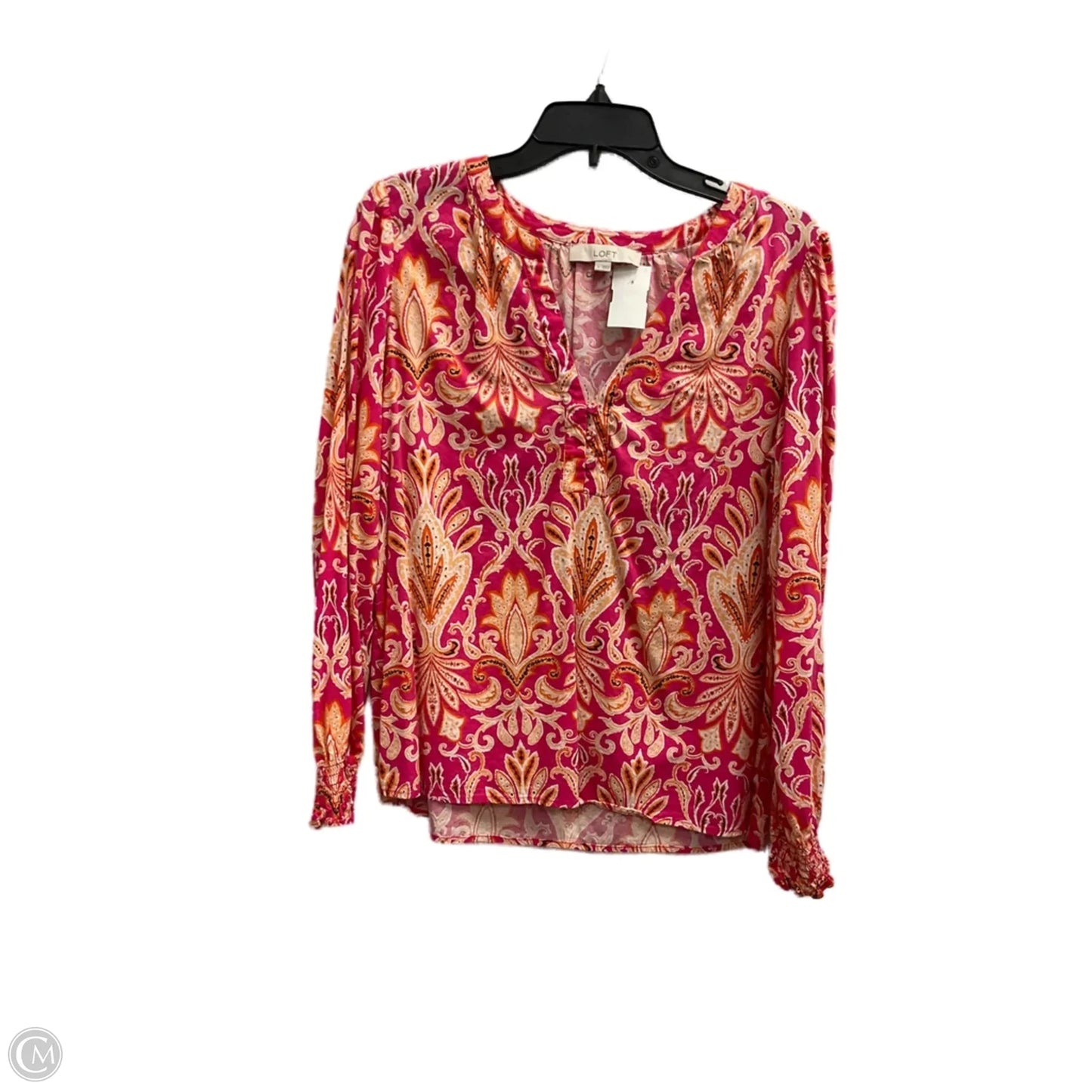 Top Long Sleeve By Loft In Pink, Size: M