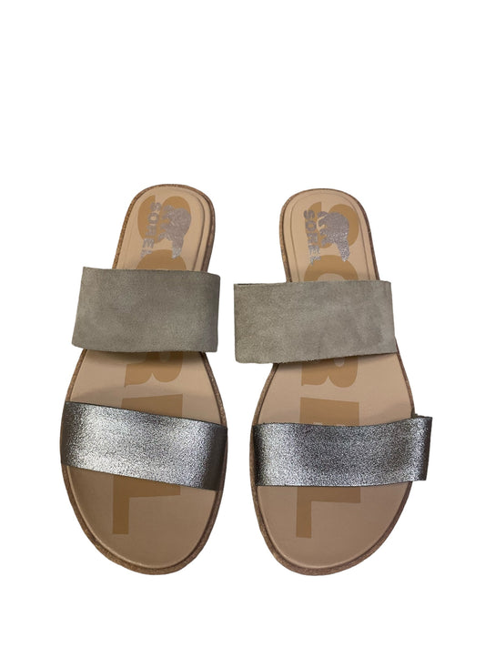 Beige Sandals Flats Sorel, Size 8