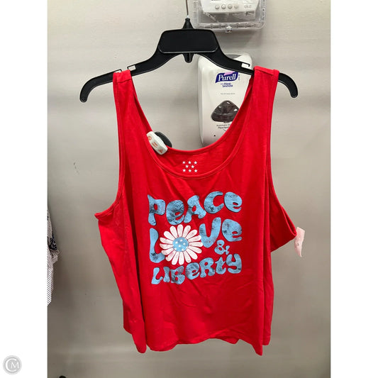 Top Sleeveless By Clothes Mentor In Red, Size: 3x