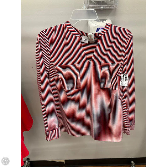 Top Long Sleeve By Cabi In Red White Blue, Size: S