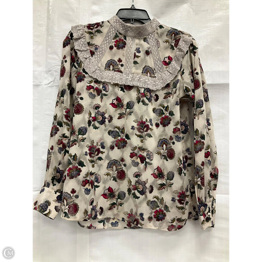 Top Long Sleeve By Ann Taylor In Beige, Size: S