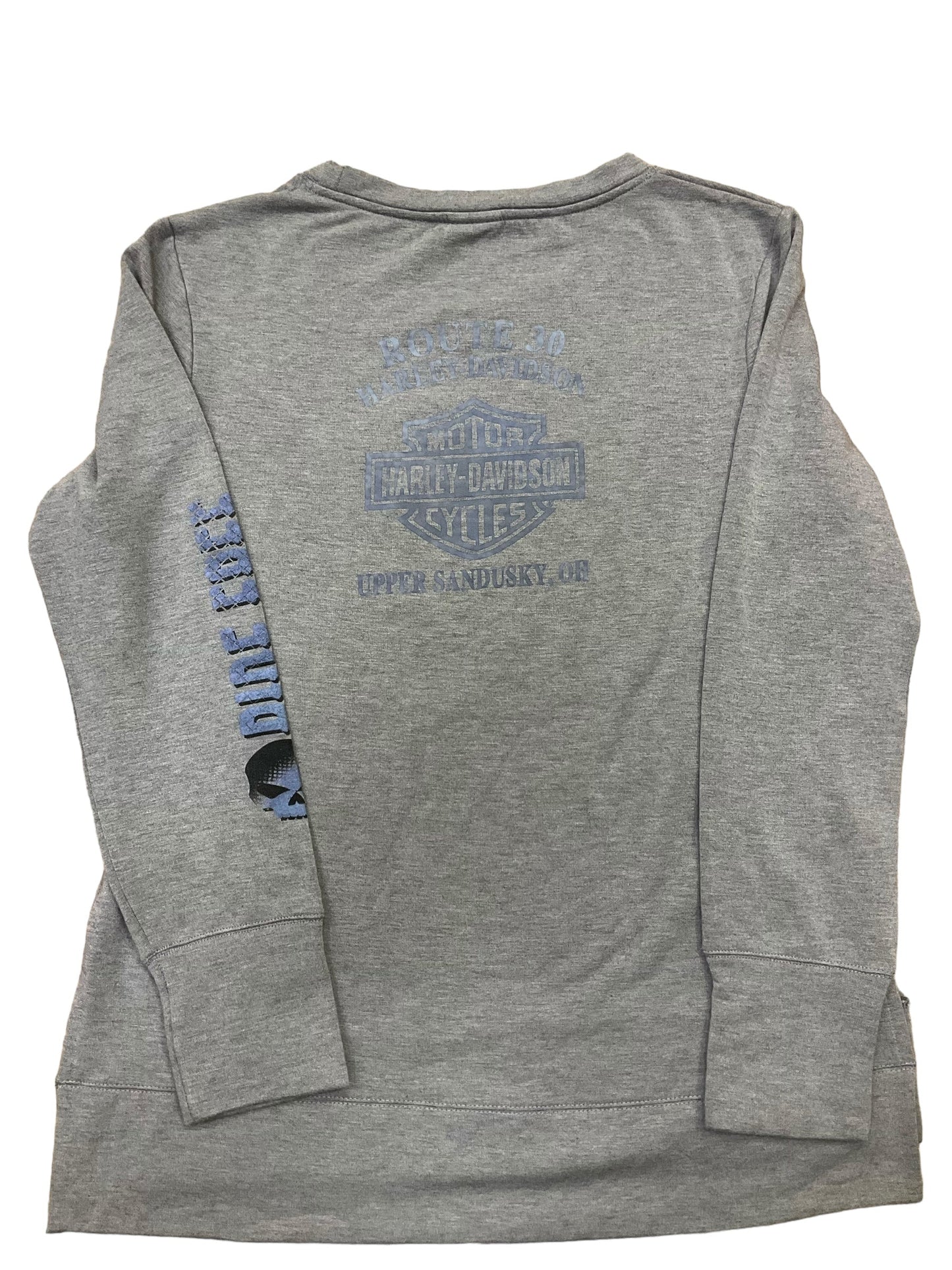 Top Long Sleeve By Harley Davidson In Grey, Size: S