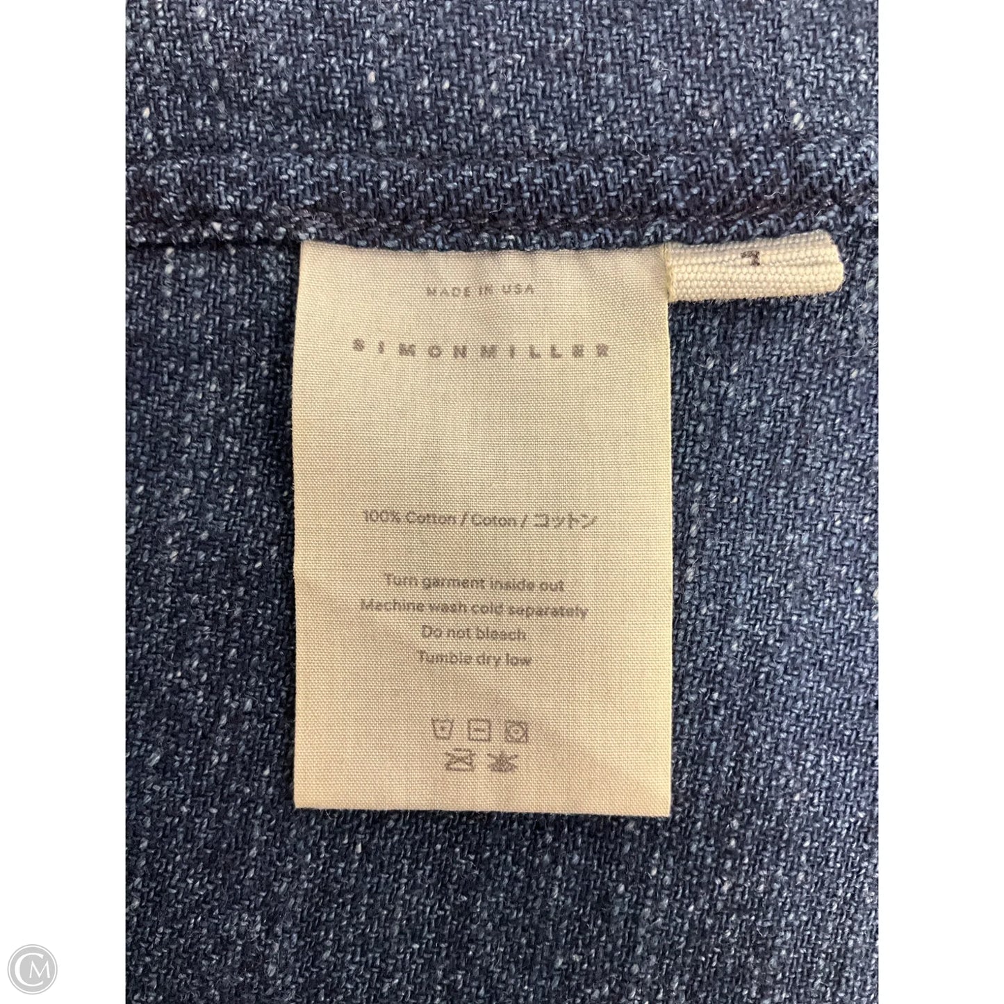 Blouse Long Sleeve By Cma In Blue Denim, Size: Xs