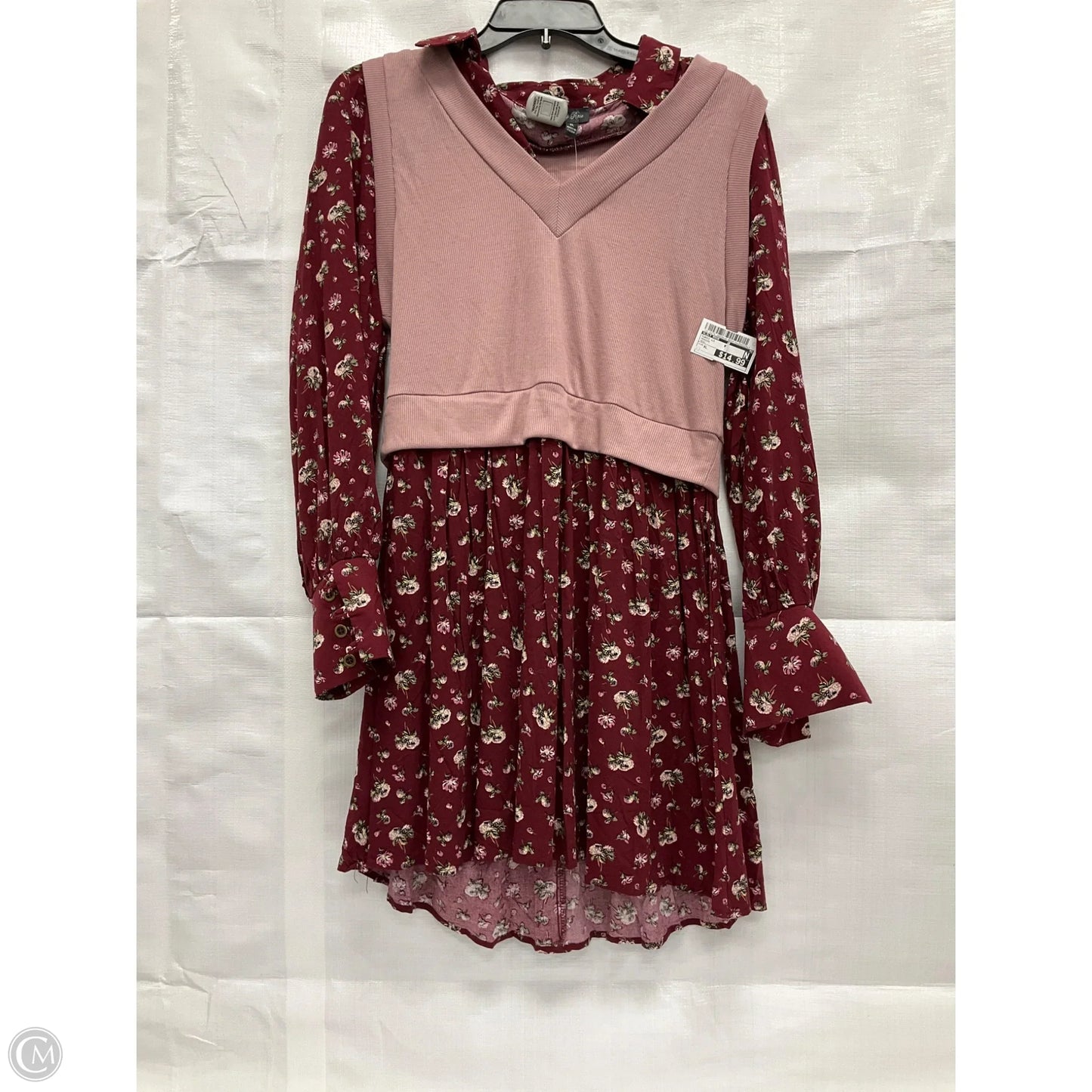 Tunic Long Sleeve By Lily Rose In Maroon, Size: Xl