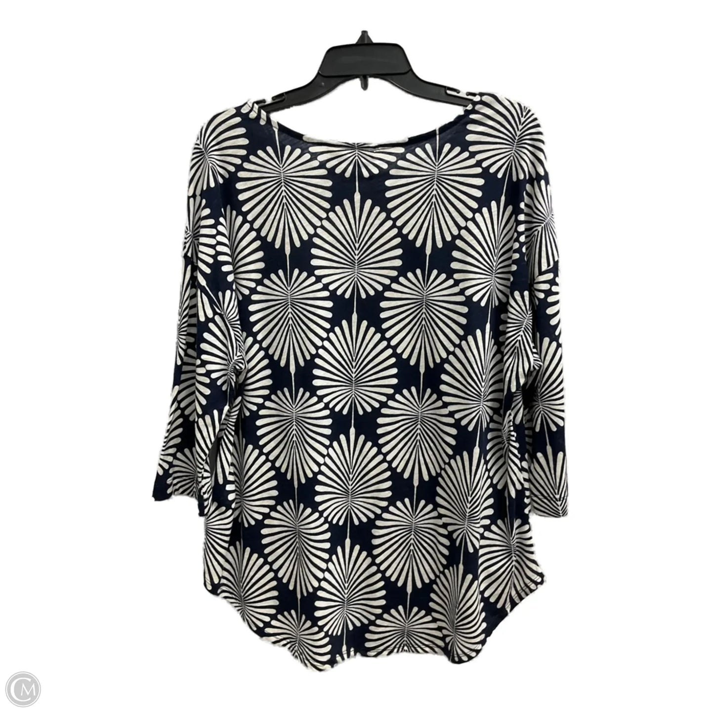 Top 3/4 Sleeve By Joie In Blue & Cream, Size: 1x