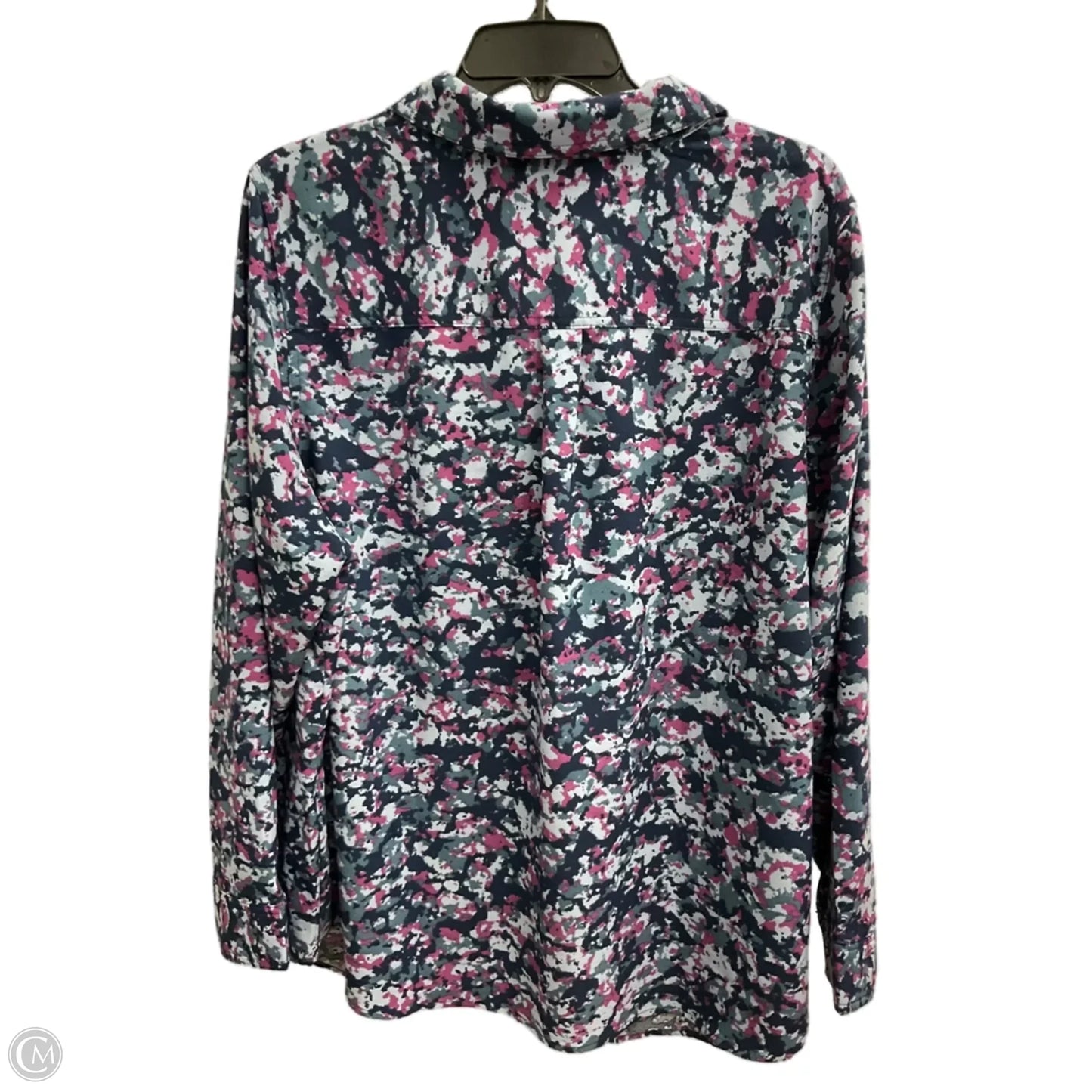 Blouse Long Sleeve By Denim And Company In Blue & Purple, Size: 2x