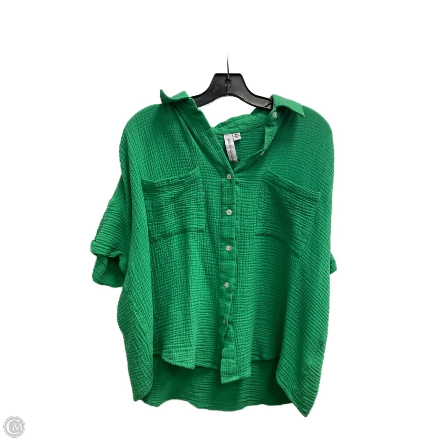 Top Short Sleeve By Clothes Mentor In Green, Size: M