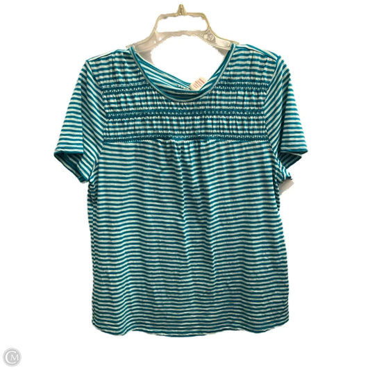 Top Short Sleeve By Talbots In Striped Pattern, Size: L