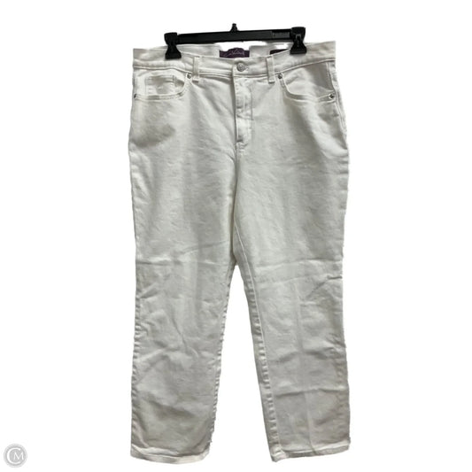 Jeans Straight By Gloria Vanderbilt In White Denim, Size: 16