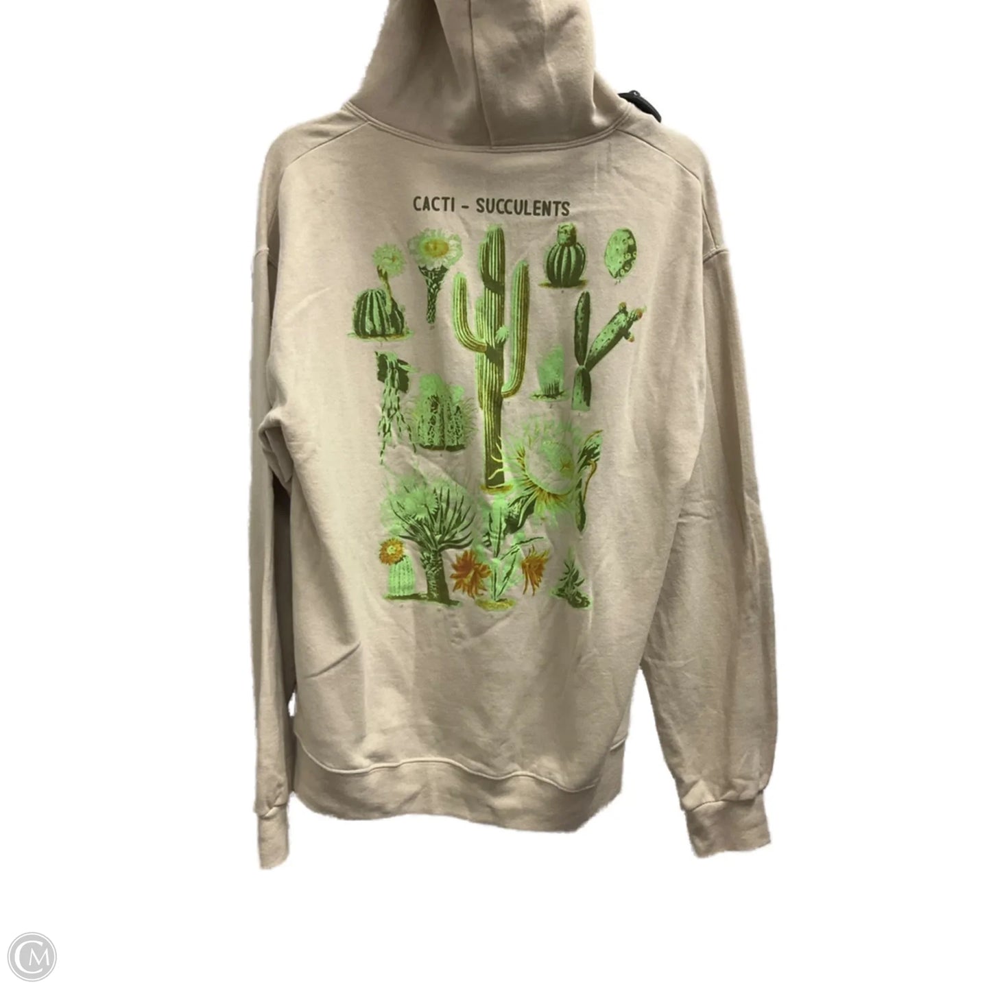 Sweatshirt Hoodie By Clothes Mentor In Beige, Size: M