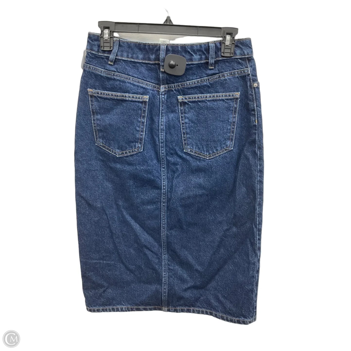 Skirt Midi By H&m In Blue Denim, Size: 4