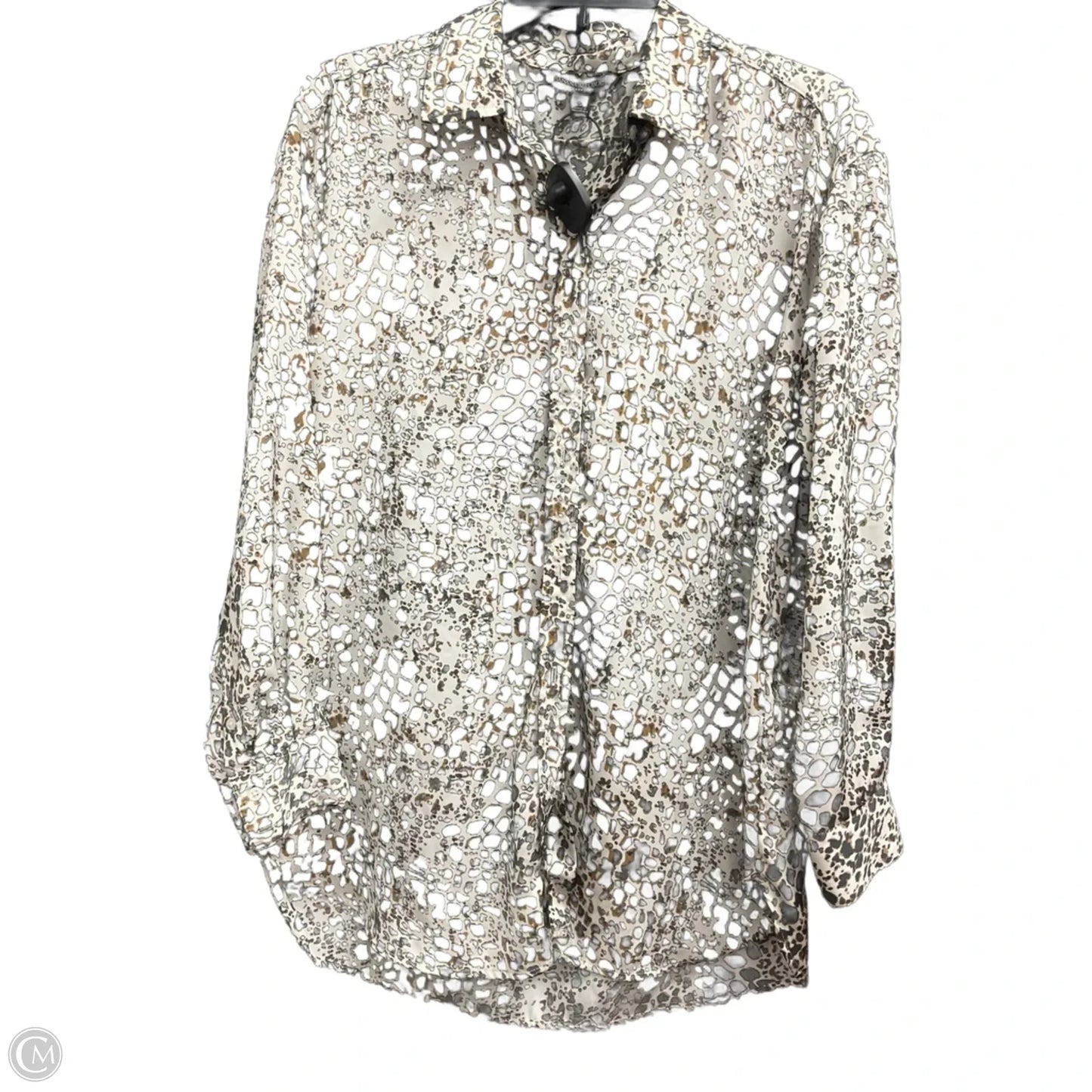 Blouse Long Sleeve By Banana Republic In Leopard Print, Size: S