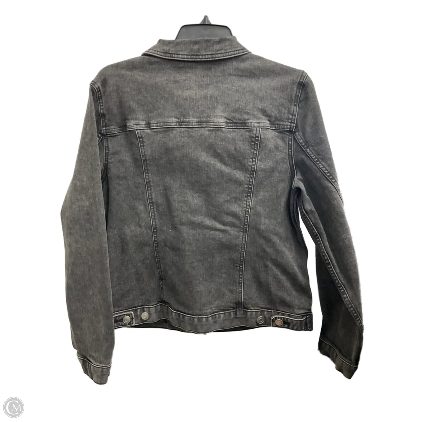 Jacket Denim By Time And Tru In Black Denim, Size: L