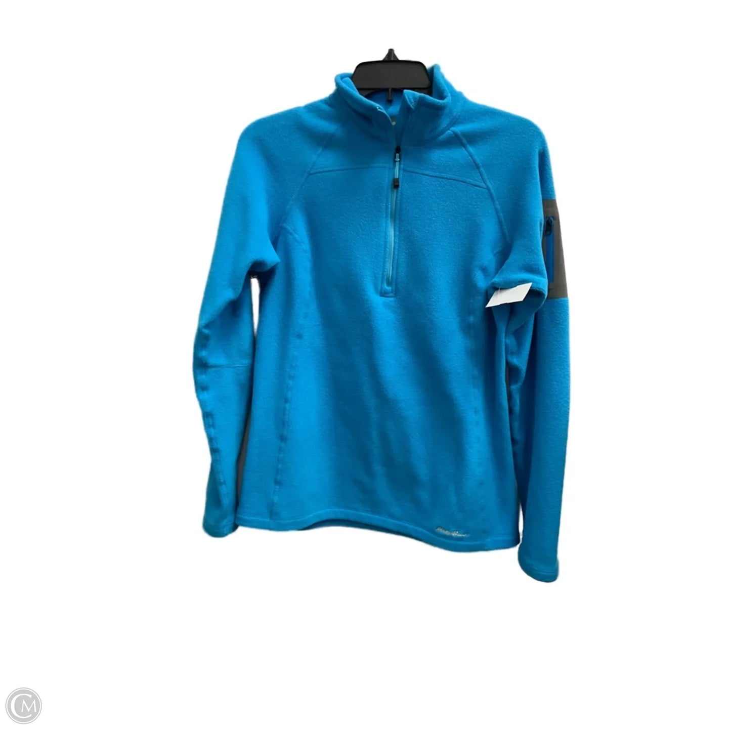Athletic Top Long Sleeve Collar By Eddie Bauer In Teal, Size: M