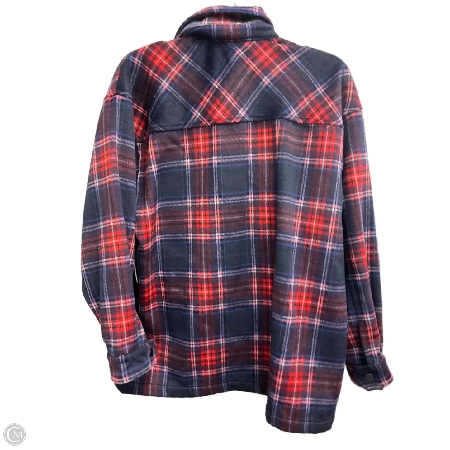 Jacket Shirt By Bp In Blue & Red, Size: S