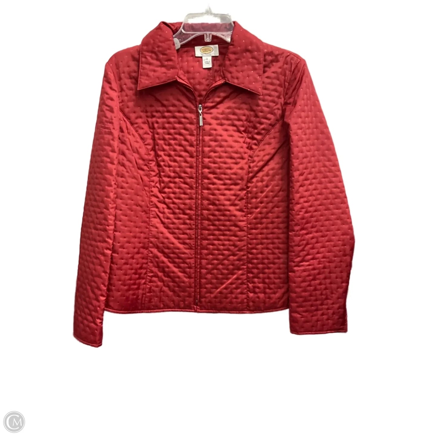 Jacket Windbreaker By Talbots In Coral, Size: M