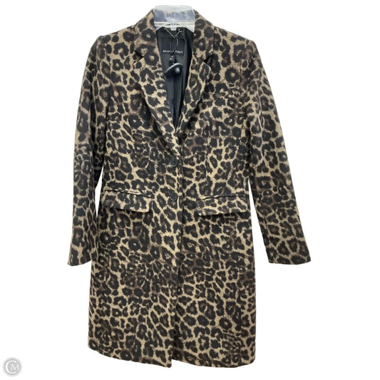 Coat Peacoat By Banana Republic In Leopard Print, Size: Xs