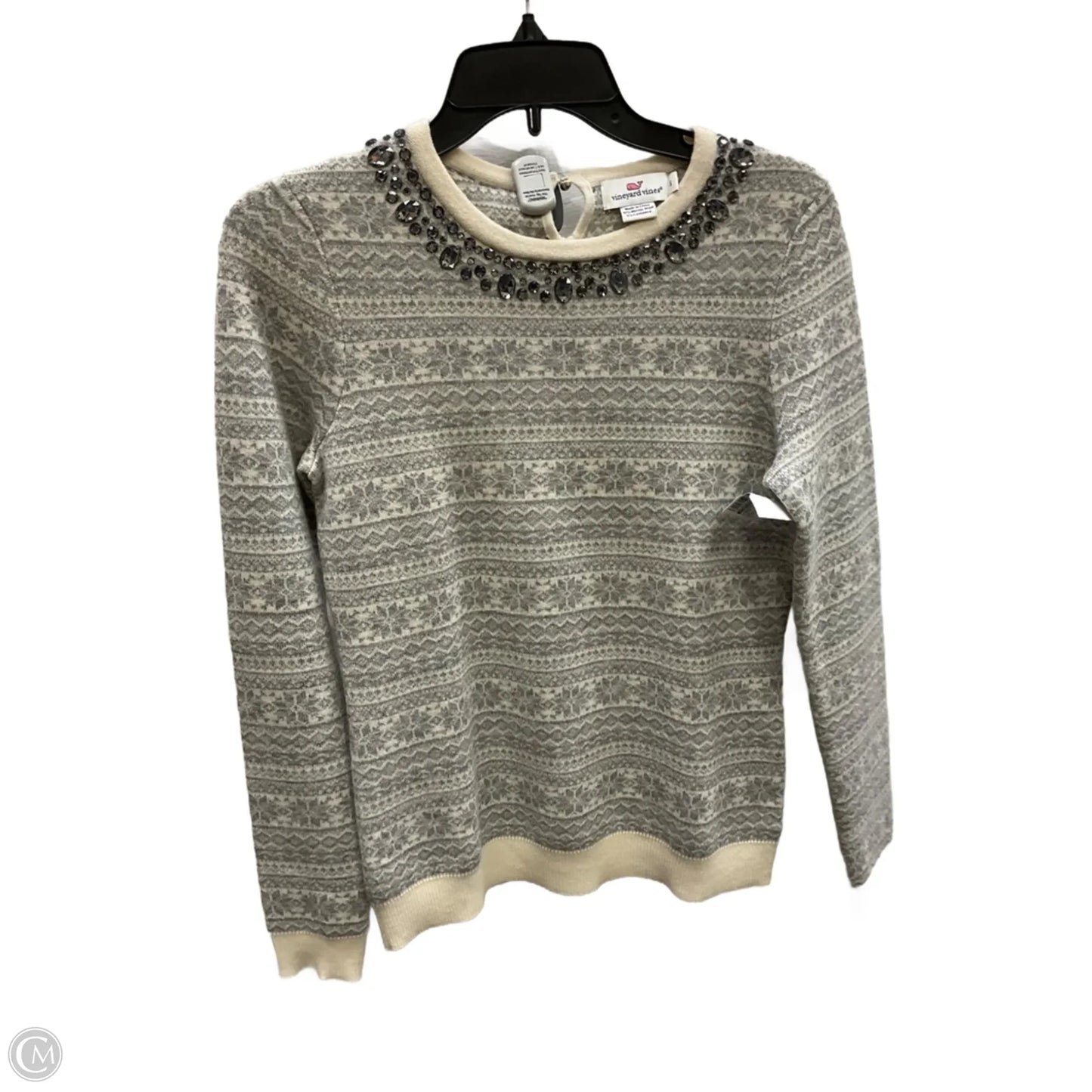 Sweater By Vineyard Vines In Cream & Grey, Size: S