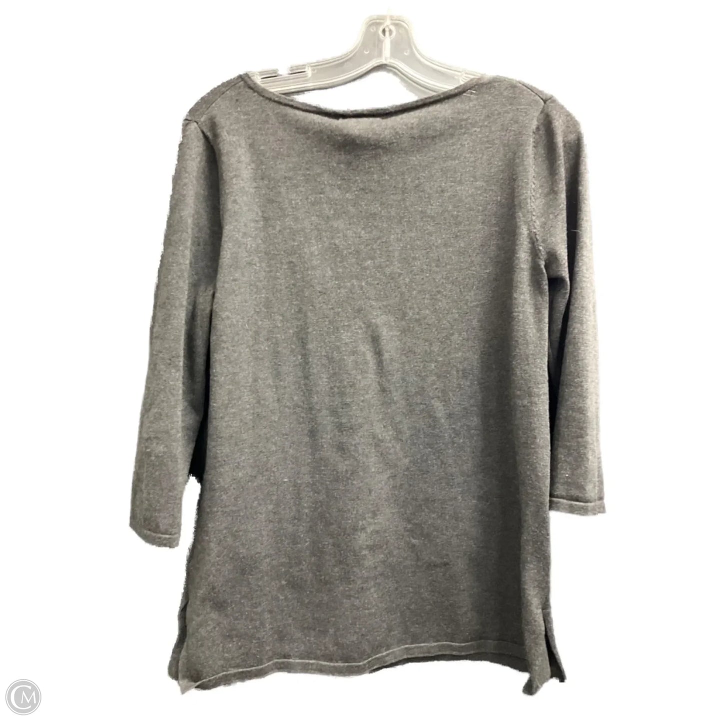Top 3/4 Sleeve By Cable And Gauge In Grey, Size: M