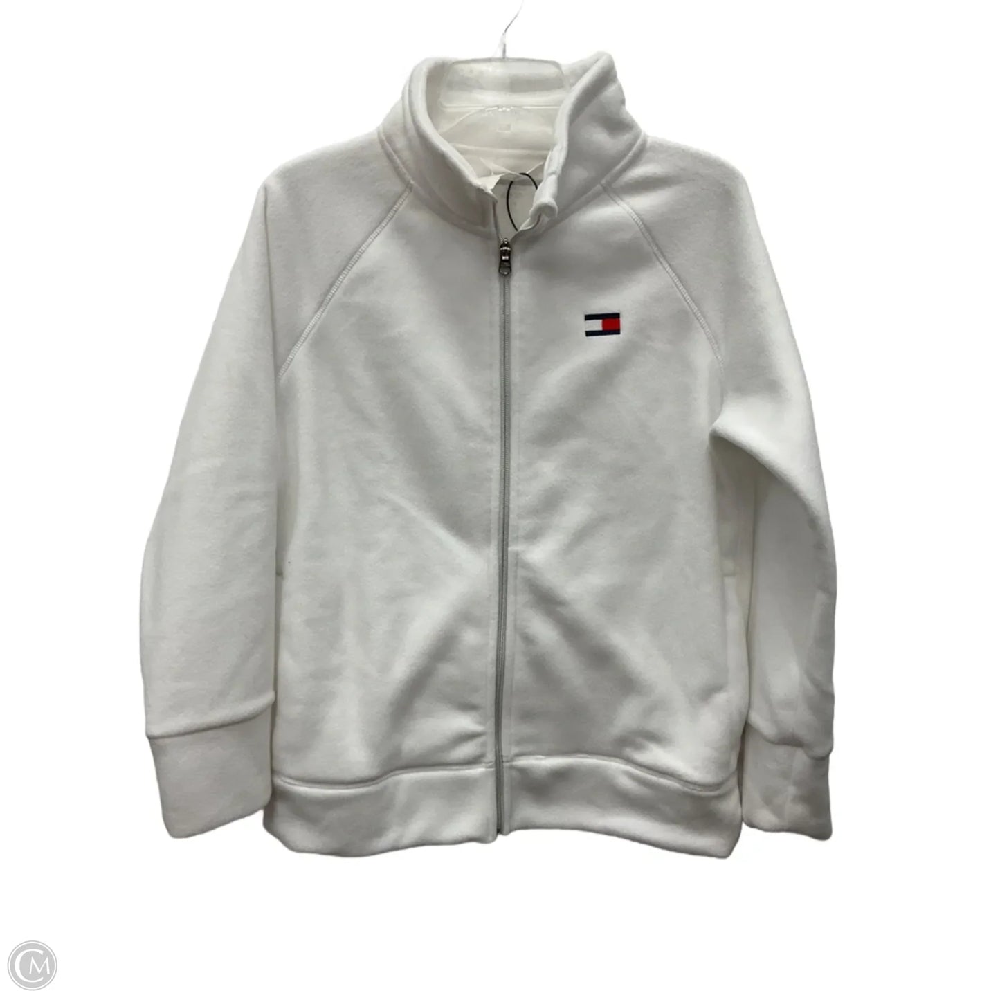 Athletic Jacket By Tommy Hilfiger In White, Size: L