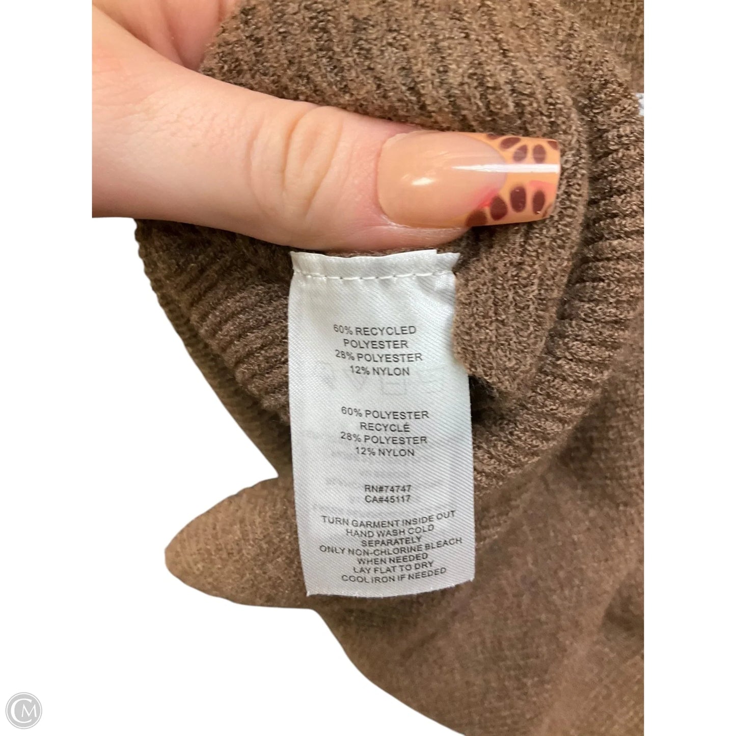 Sweater By Natural Reflections In Brown, Size: L