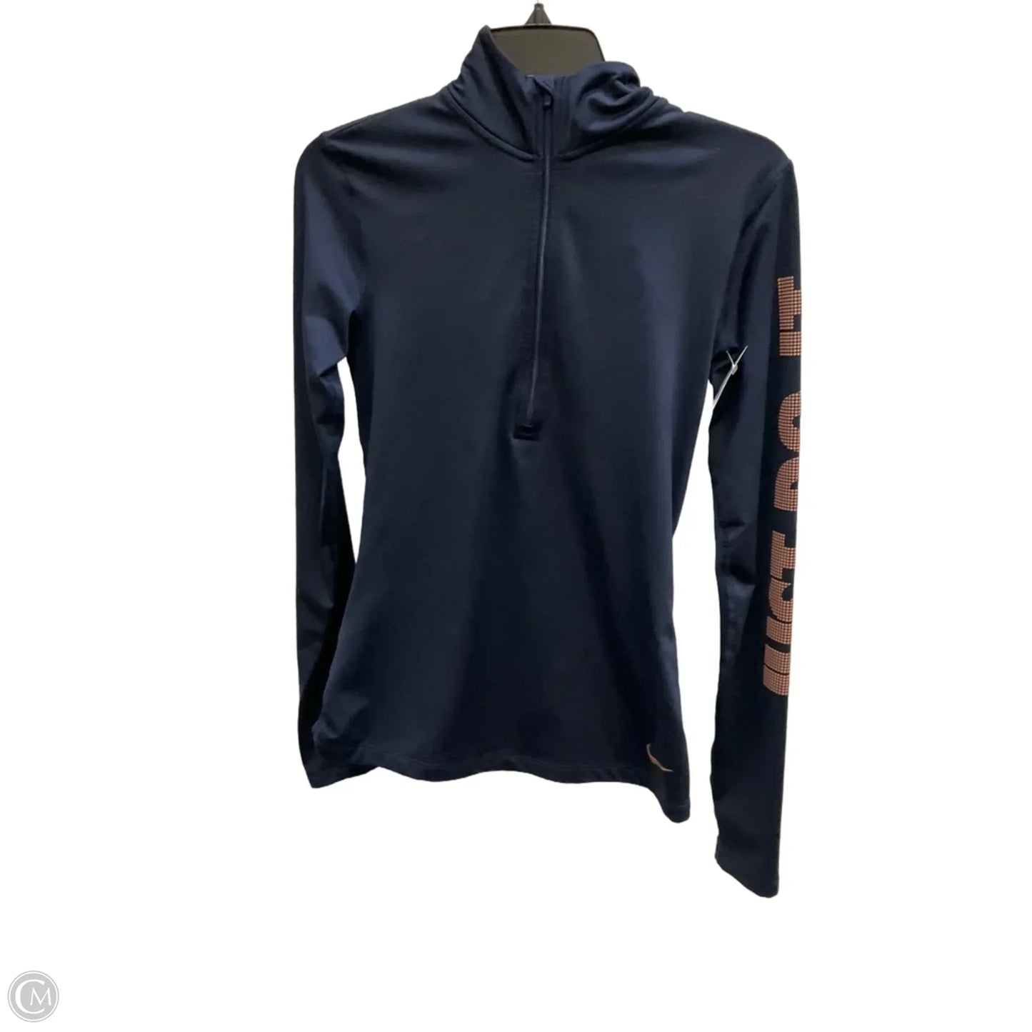 Athletic Top Long Sleeve Collar By Nike Apparel In Blue, Size: M