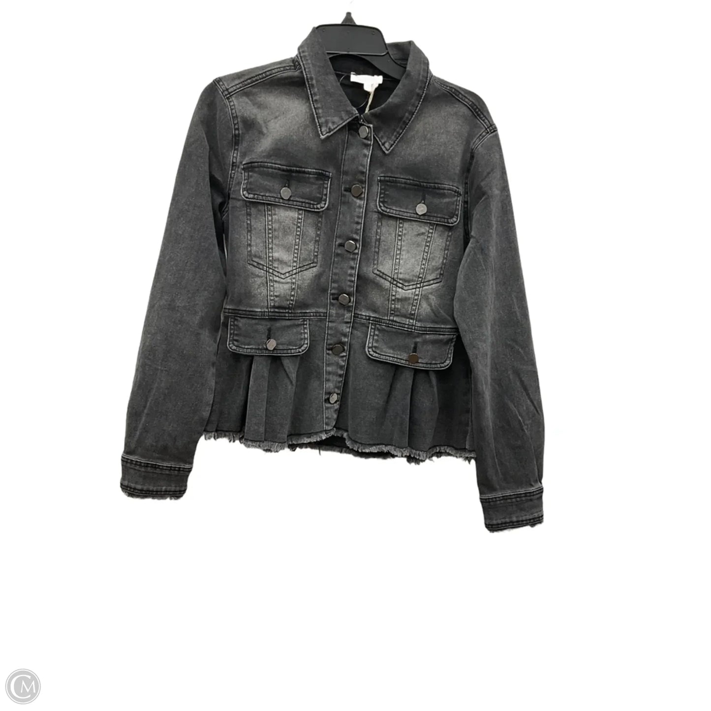 Jacket Denim By Mystree In Black Denim, Size: S