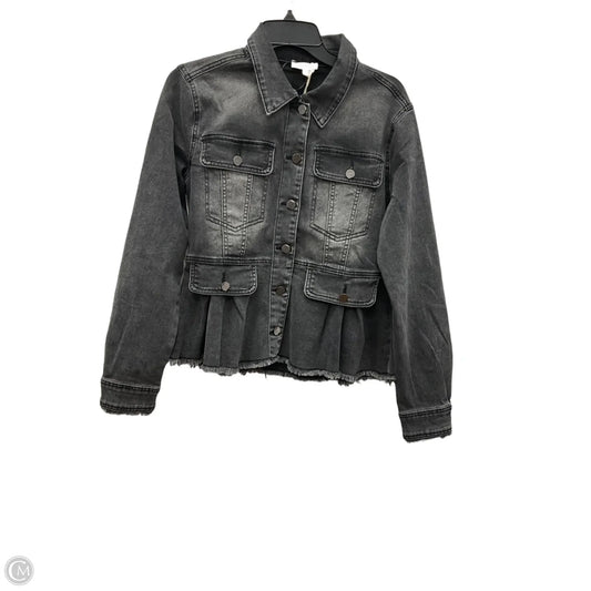Jacket Denim By Mystree In Black Denim, Size: S