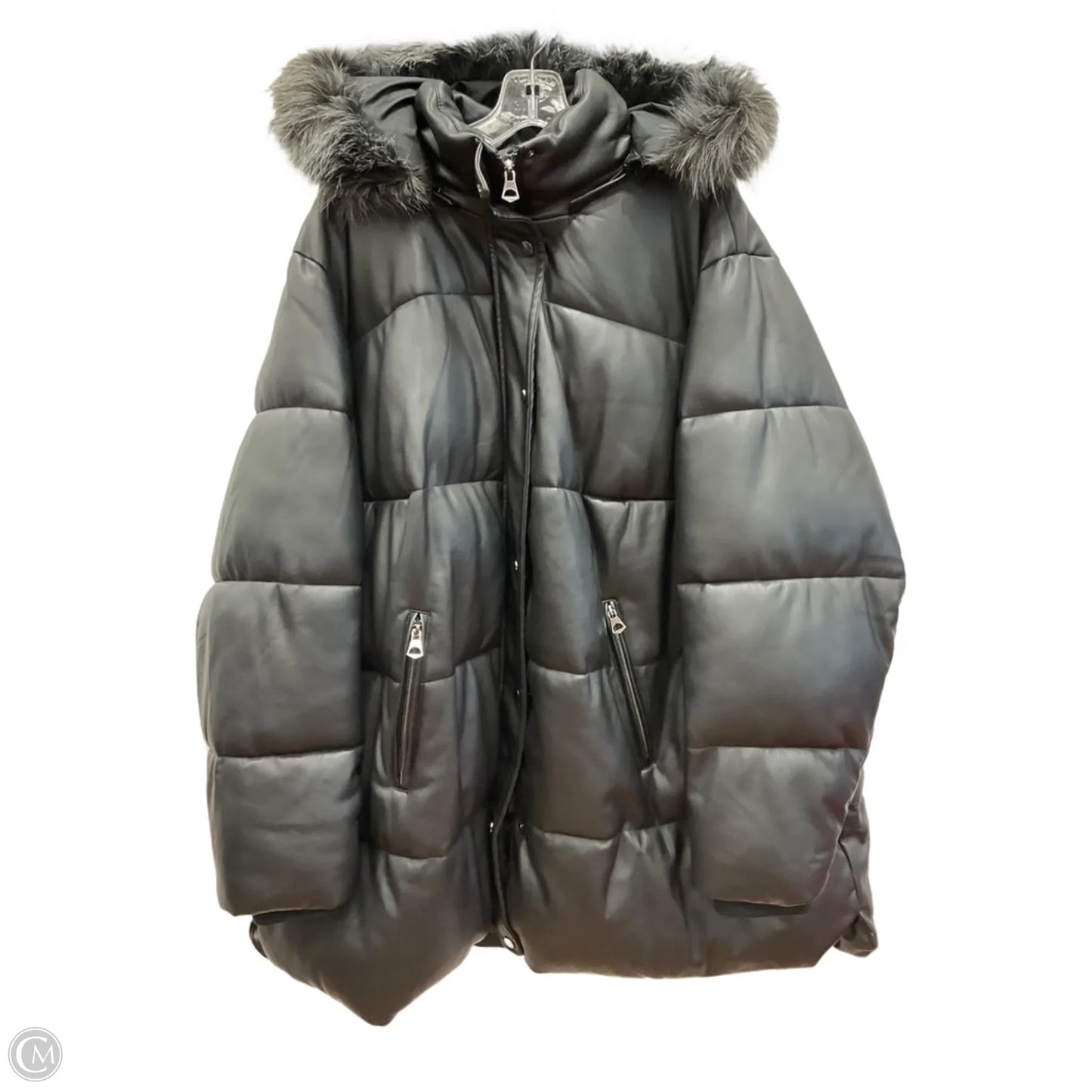 Coat Puffer & Quilted By Stylus In Black, Size: 3x