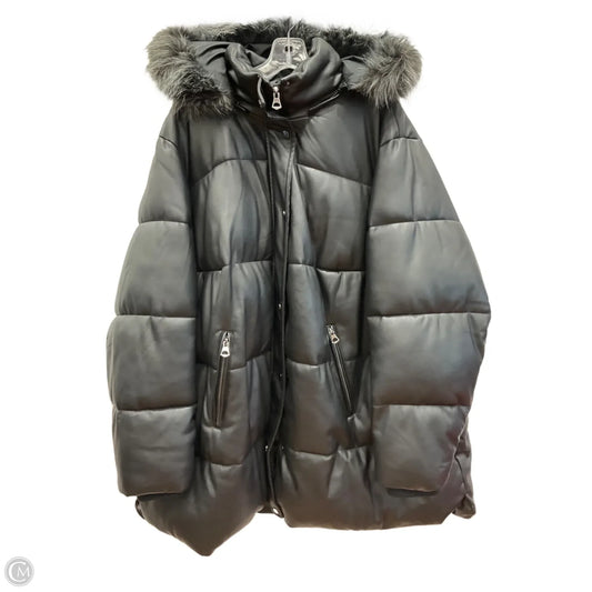 Coat Puffer & Quilted By Stylus In Black, Size: 3x