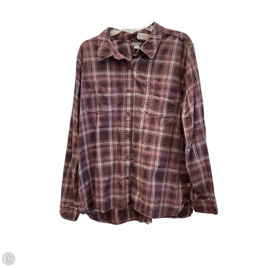 Blouse Long Sleeve By Carhartt In Plaid Pattern, Size: Xxl