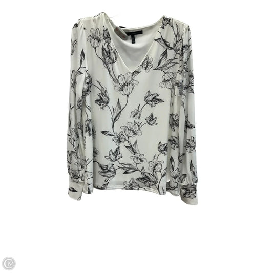 Top Long Sleeve By White House Black Market In Floral Print, Size: L