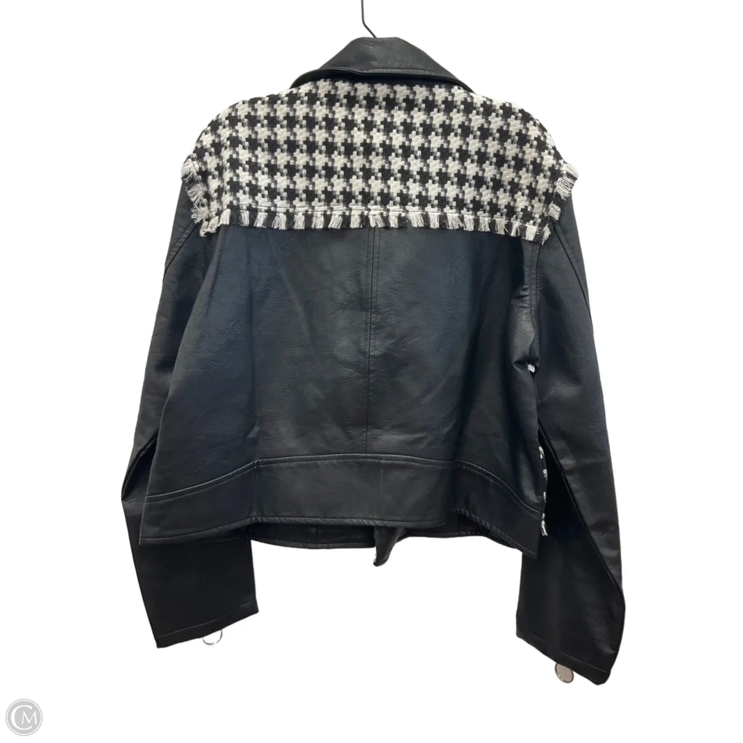 Jacket Moto By Clothes Mentor In Black & White, Size: Xs