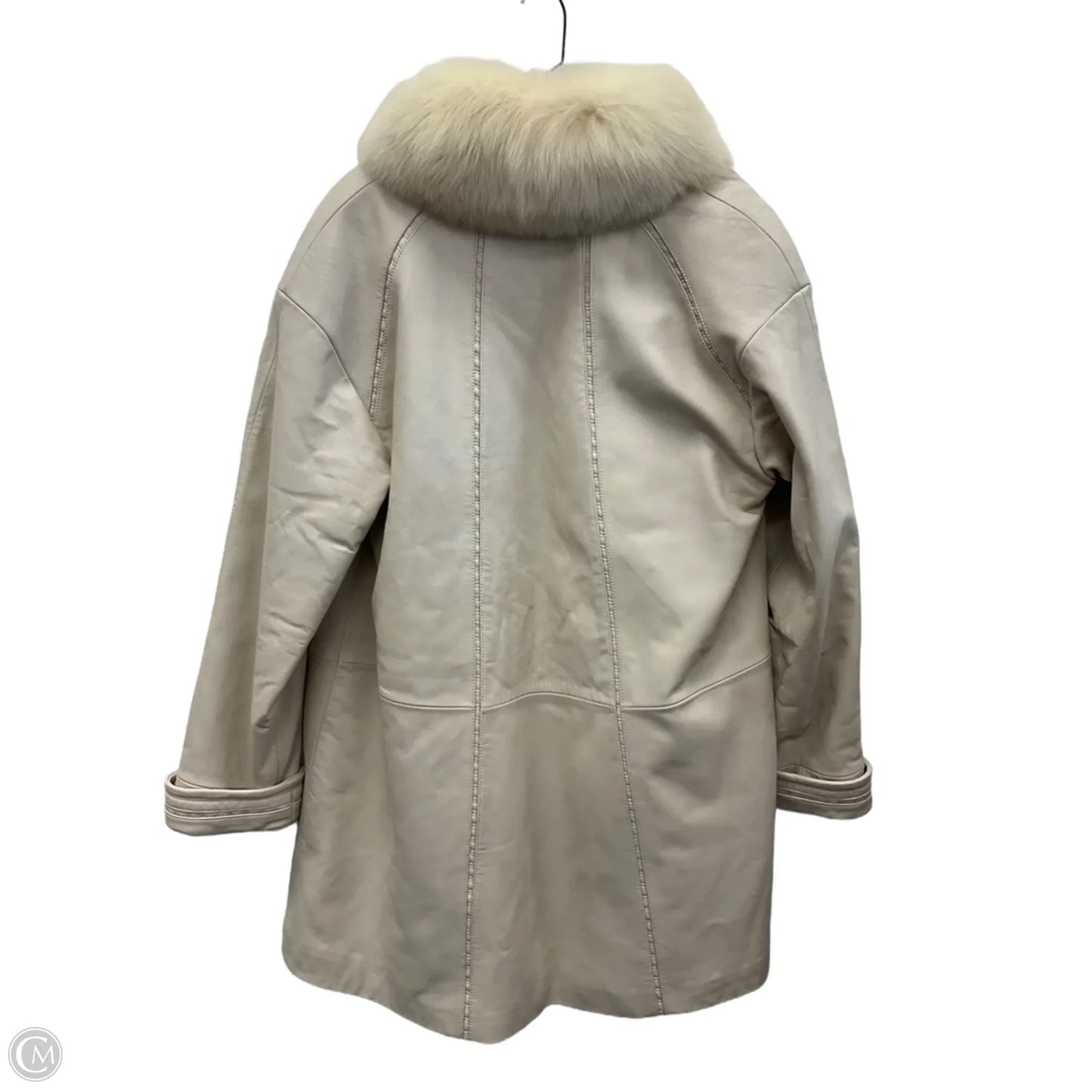 Jacket Leather By Clothes Mentor In Cream, Size: S