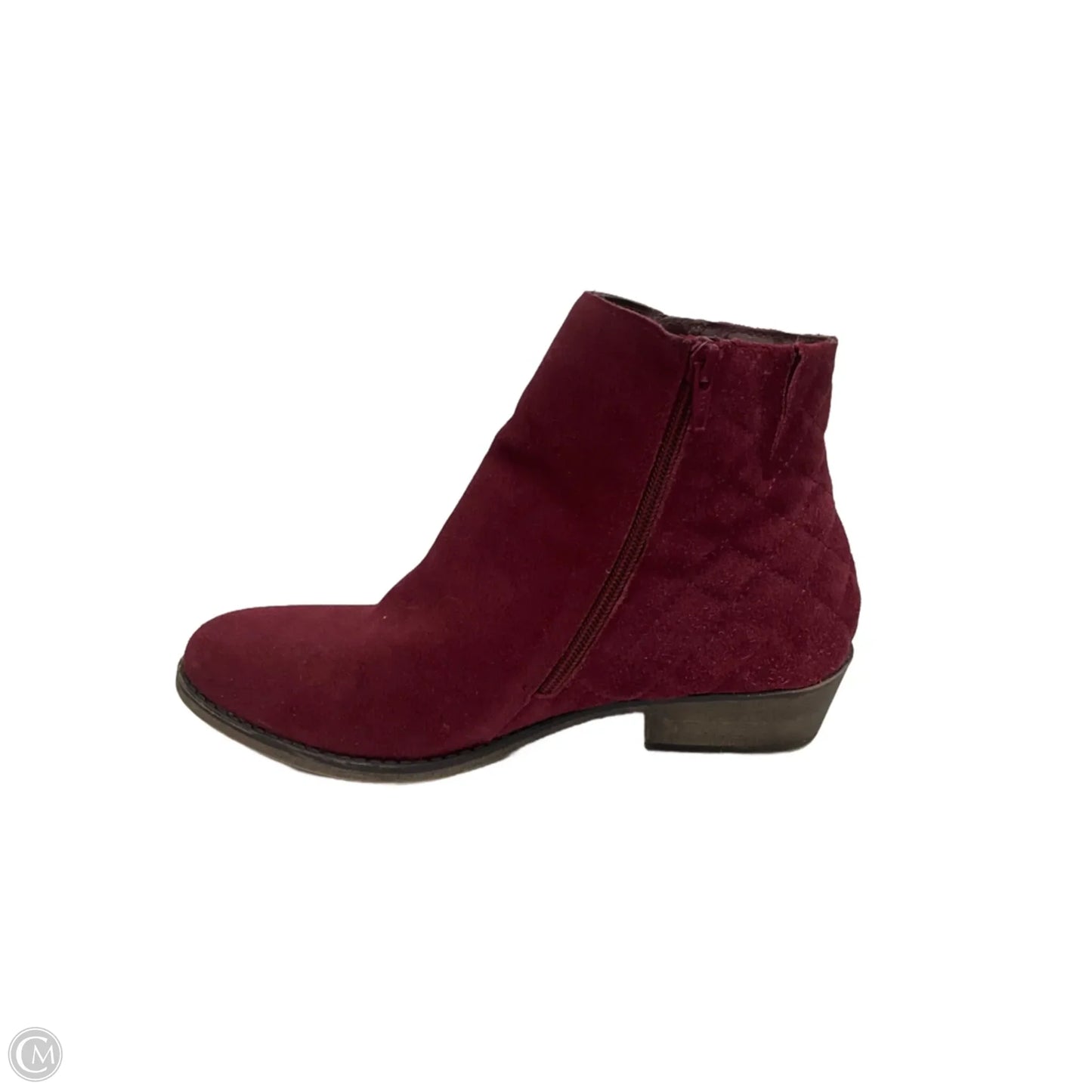 Boots Ankle Heels By White Mountain In Maroon, Size: 8.5