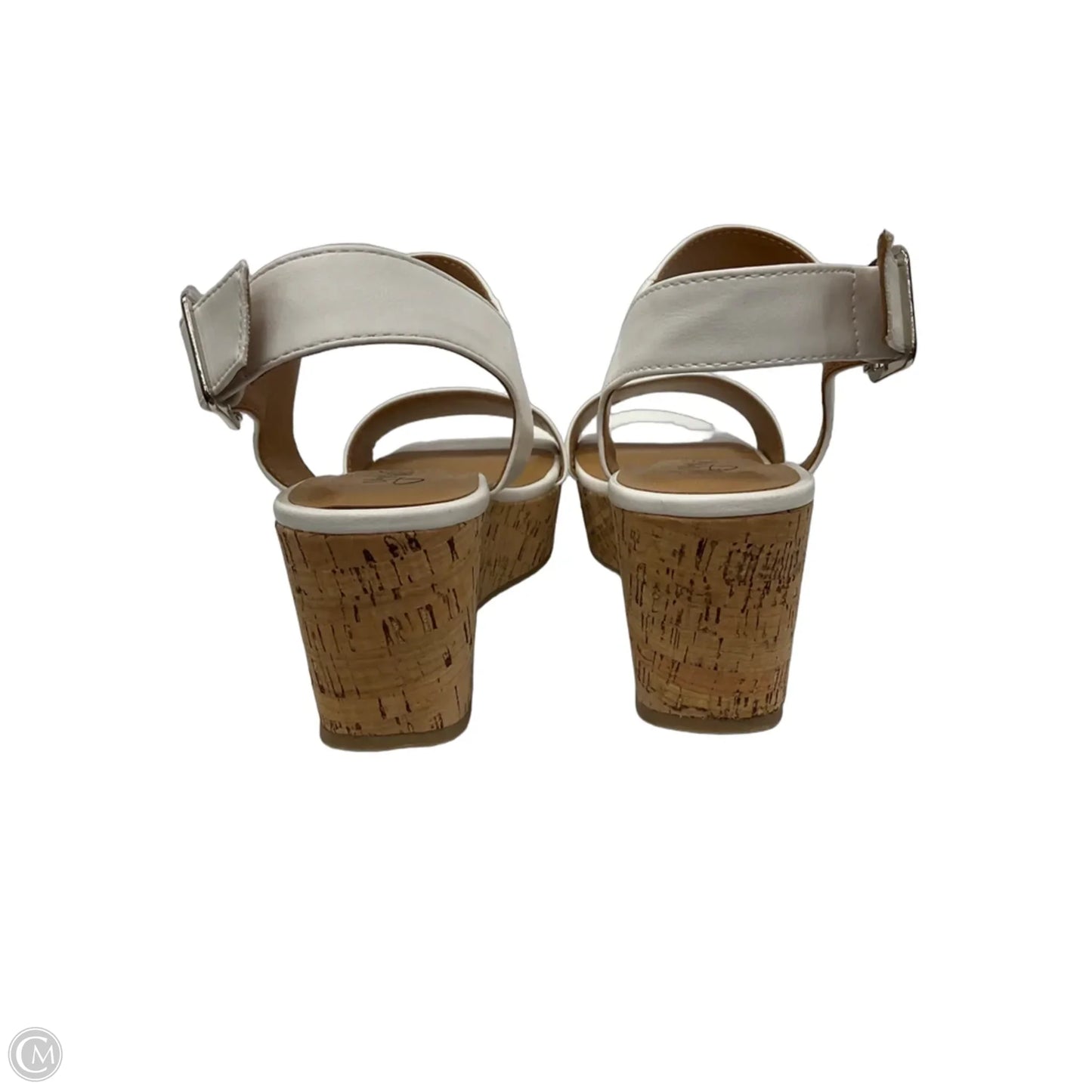 Sandals Heels Wedge By Clothes Mentor In White, Size: 8